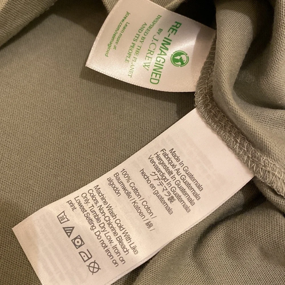 J.Crew Olive Green Men's T-Shirt with Bicycle Print. Size M